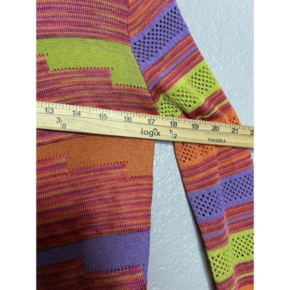 Etcetera Bright Multicolored Long Sleeve Button Cardigan Funky Y2K Style Small - Picture 5 of 8